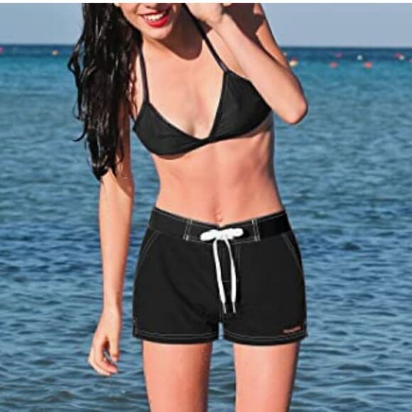 Meegsking Women Quick Dry Swimwear Trunks Sports Board Shorts with Soft … - Picture 2 of 10